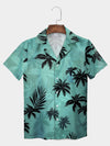 UniJames Green Paradise Silhouetted Palms Hawaiian Shirt
