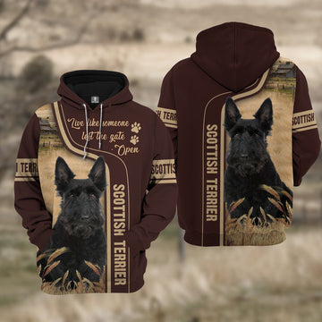 Uni Scottish Terrier Cattle All Over Printed 3D Hoodie