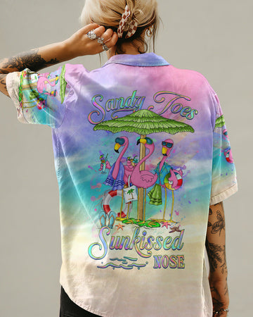 UNIJAMES SANDY TOES SUNKISSED NOSE FLAMINGO HAWAIIAN SHIRT
