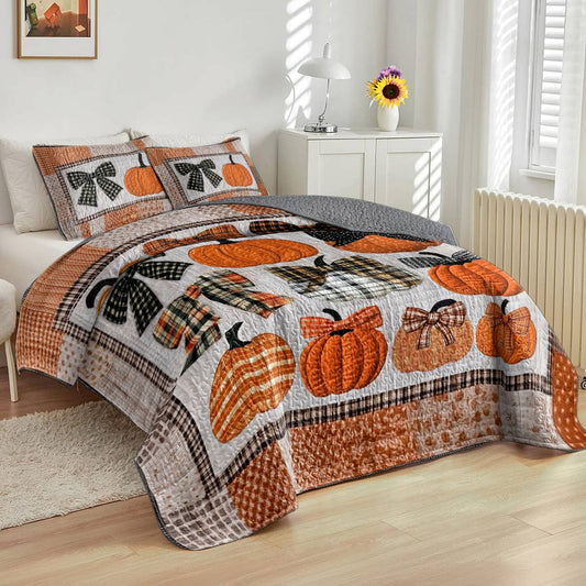 Uni All Season Quilt 3-Piece Set Sweet Love Pumpkins