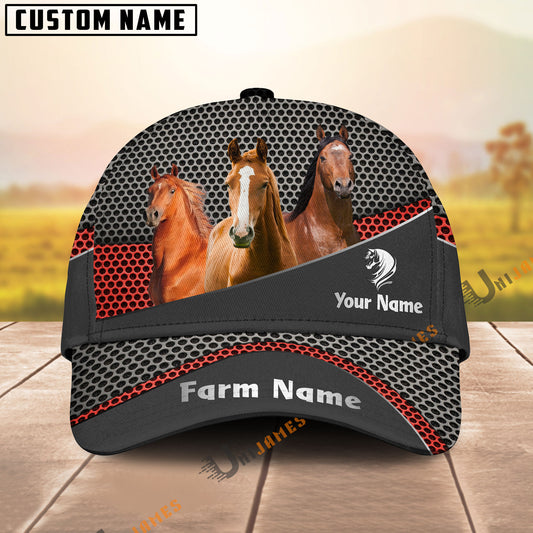 Uni Horse Black Metal Customized Name And Farm Name Cap
