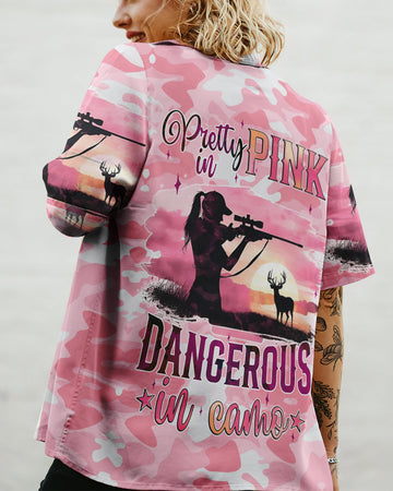 UNIJAMES PRETTY IN PINK HUNTING HAWAIIAN SHIRT