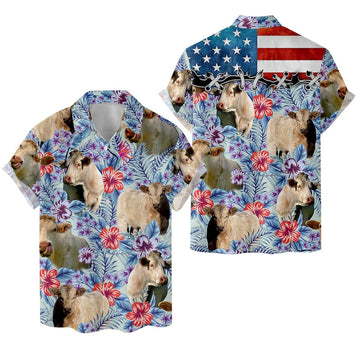 Unique Tropical Charolais 3D Hawaiian Shirts