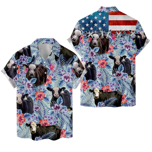 Unique Tropical Black Hereford 3D Hawaiian Shirts