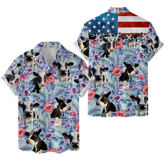 Unique Tropical Holstein 3D Hawaiian Shirts