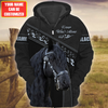 Uni Custom Name Horse Lovers Never Walk Alone 3D Hoodie