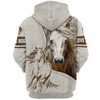 Uni Custom Name White Horse Lovers 3D Hoodie
