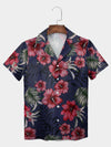 UniJames Indigo Crimson Bloom Hawaiian Shirt