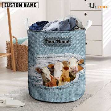 Uni Simmental Custom Name Jeans Laundry Basket