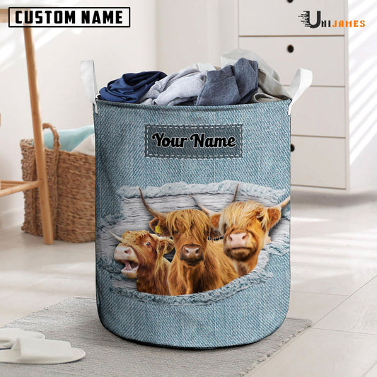 Uni Highland Custom Name Jeans Laundry Basket