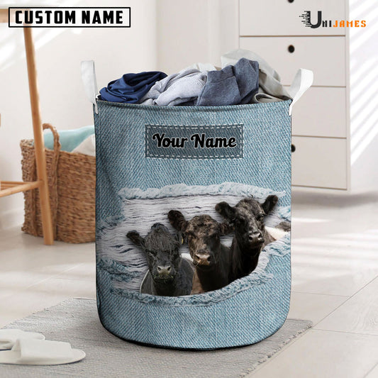 Uni Belted Galloway Custom Name Jeans Laundry Basket