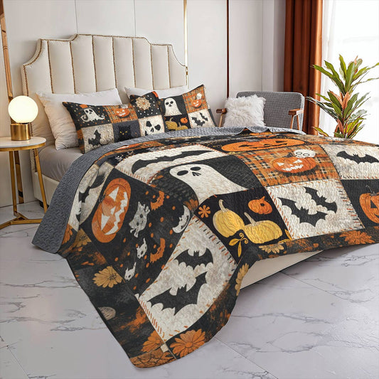 Uni All Season Quilt 3-Piece Set Spooky Patchwork