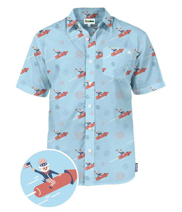 UniJames Men's Let Freedom Ride Button Shirt Shirt
