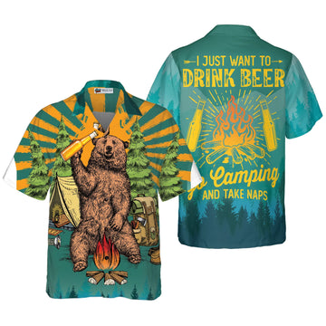 UniJames I Just Want To Drink Beer Go Camping And Take Naps V2 Hawaiian Shirt