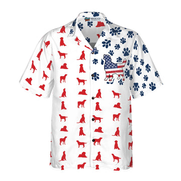UniJames Labrador American Flag Hawaiian Shirt