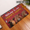 Uni Red Angus Christmas Custom Name Doormat