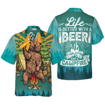 UniJames Life Is Better With Beer And A Campfire Hawaiian Shirt