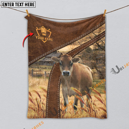 Uni Personalized Name Jersey Brown Blanket
