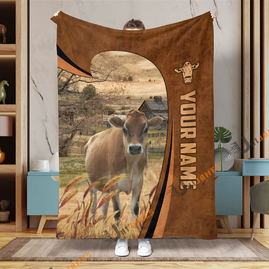Uni Personalized Name Jersey Premium Brown Pattern 3D Blanket