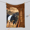 Uni Personalized Name Belted Galloway Premium Brown Pattern 3D Blanket