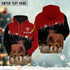 Uni Personalized Name Red Angus Xmas Hoodie