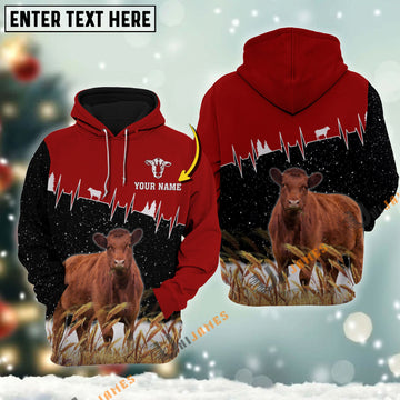 Uni Personalized Name Red Angus Xmas Hoodie