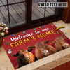 Uni Red Angus Christmas Custom Name Doormat