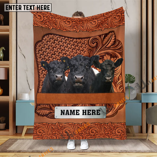 Uni Belted Galloway Farming Life Personalized Name Blanket