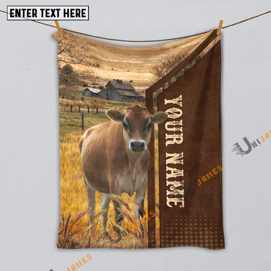 Uni Personalized Name Jersey Farming Life Pattern Blanket