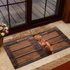 Uni Red Angus Window Pattern Custom Name Doormat