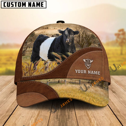 Uni Belted Galloway Farm Living Pattern Customized Name Cap