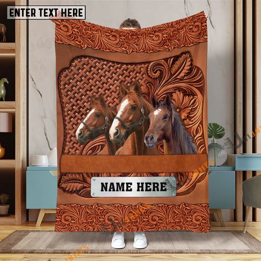 Uni Horse Farming Life Personalized Name Blanket