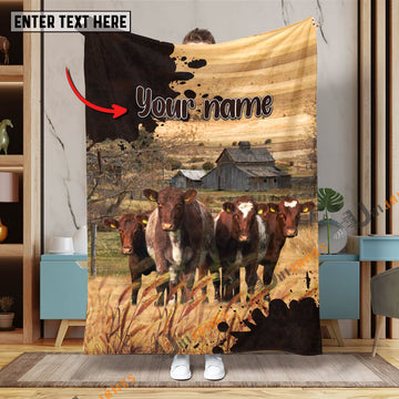 Uni Personalized Name Diligent Shorthorn Blanket