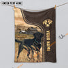 Uni Personalized Name Black Labrador Leather Pattern Blanket