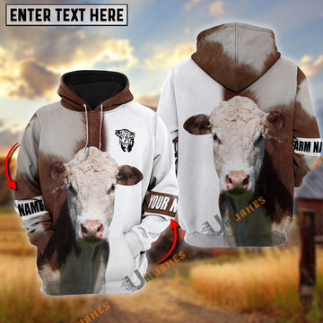 Uni Hereford Cattle And White Personalized Name Shirt