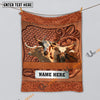 Uni Texas Longhorn Cattle Farming Life Personalized Name Blanket