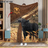 Uni Personalized Name Black Angus Brown Blanket