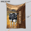 Uni Personalized Name Holstein Farming Life Pattern Blanket