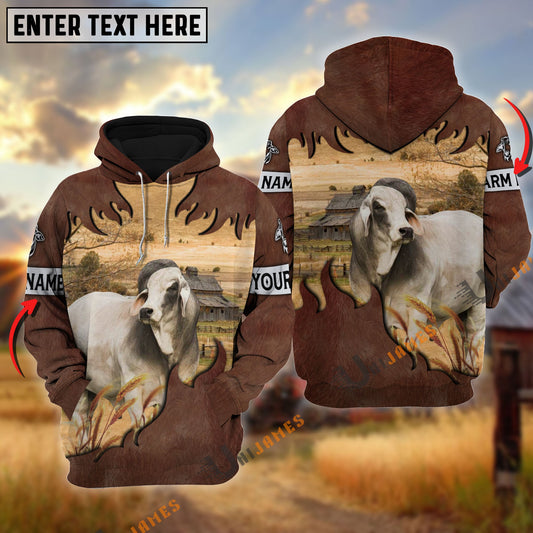 Uni Brahman Brown Hair Pattern Personalized Name 3D Hoodie