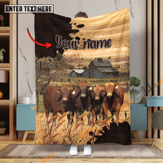 Uni Personalized Name Diligent Beefmaster Blanket