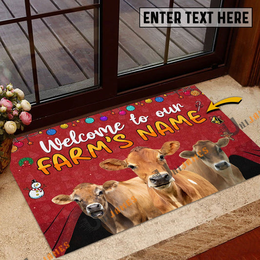 Uni Jersey Christmas Custom Name Doormat