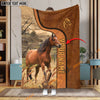 Uni Personalized Name Horse Premium Brown Pattern Blanket