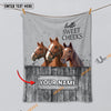 Uni Personalized Name Horse Hello Sweet Cheeks Pattern Blanket