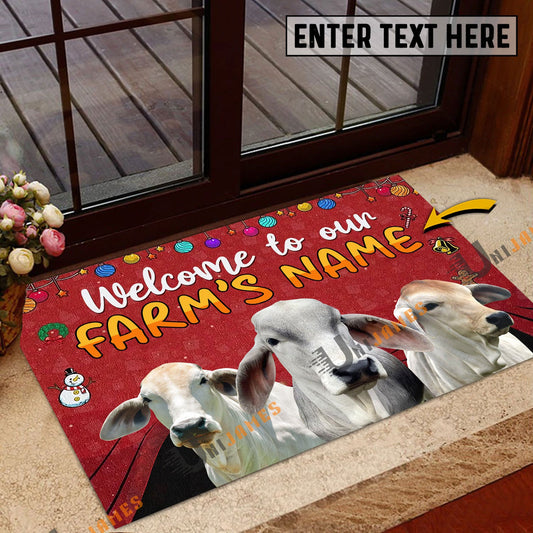 Uni Brahman Christmas Custom Name Doormat