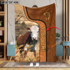 Uni Personalized Name Hereford Premium Brown Pattern Blanket