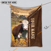 Uni Personalized Name Hereford Farming Life Pattern Blanket