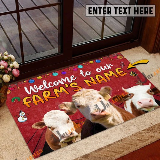 Uni Hereford Christmas Custom Name Doormat