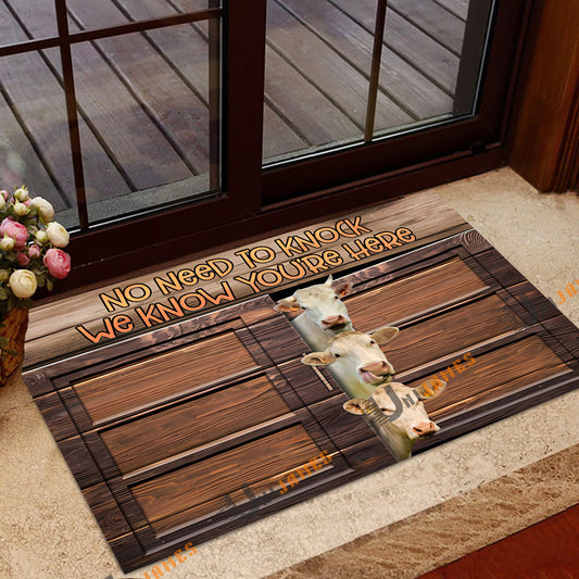 Uni Charolais Window Pattern Custom Name Doormat