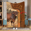 Uni Personalized Name Beefmaster Premium Brown Pattern Blanket