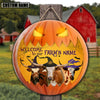 Uni Welcome To Our Farm Pumpkin Custom Name Wooden Sign